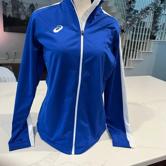 Vintage ASICS Royal Blue Track Jacket with White Trim women’s m - Picture 3 of 7